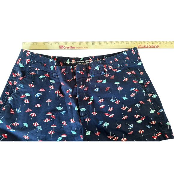 Khakis By GAP Womens Size 12 City 3 Inch Shorts Dark Blue Umbrella Summer Beach - Picture 3 of 6